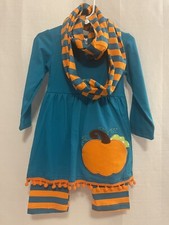 Pumpkin Halloween Girls Boutique 3-Piece Outfit Size 3T