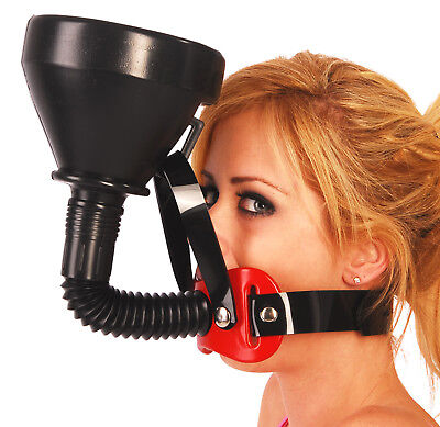 The Original Funnel Gag Red Pad Black Pvc Straps Fetish Made