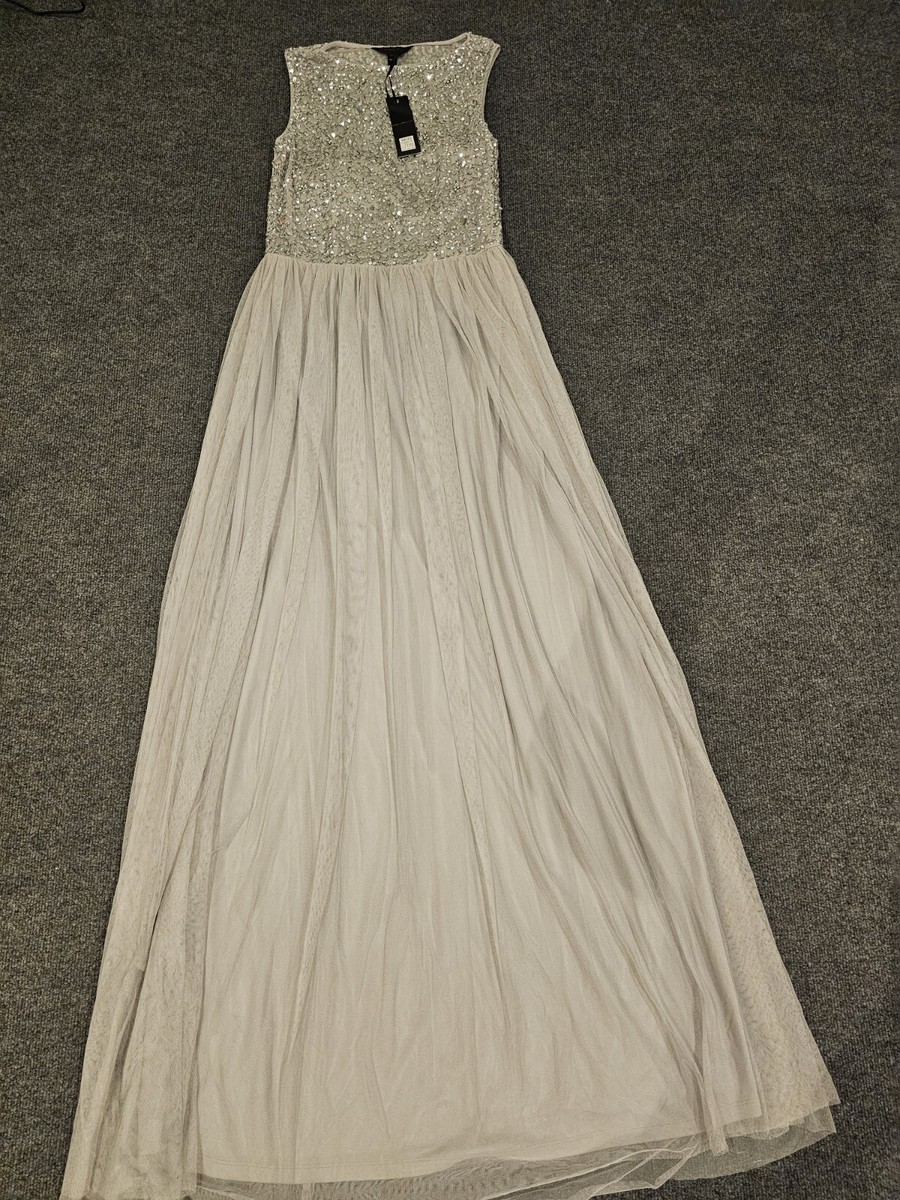 Bridesmaid Prom Party Dress Silver Grey Sequin Tulle Dorothy Perkins Showcase BN eBay UK