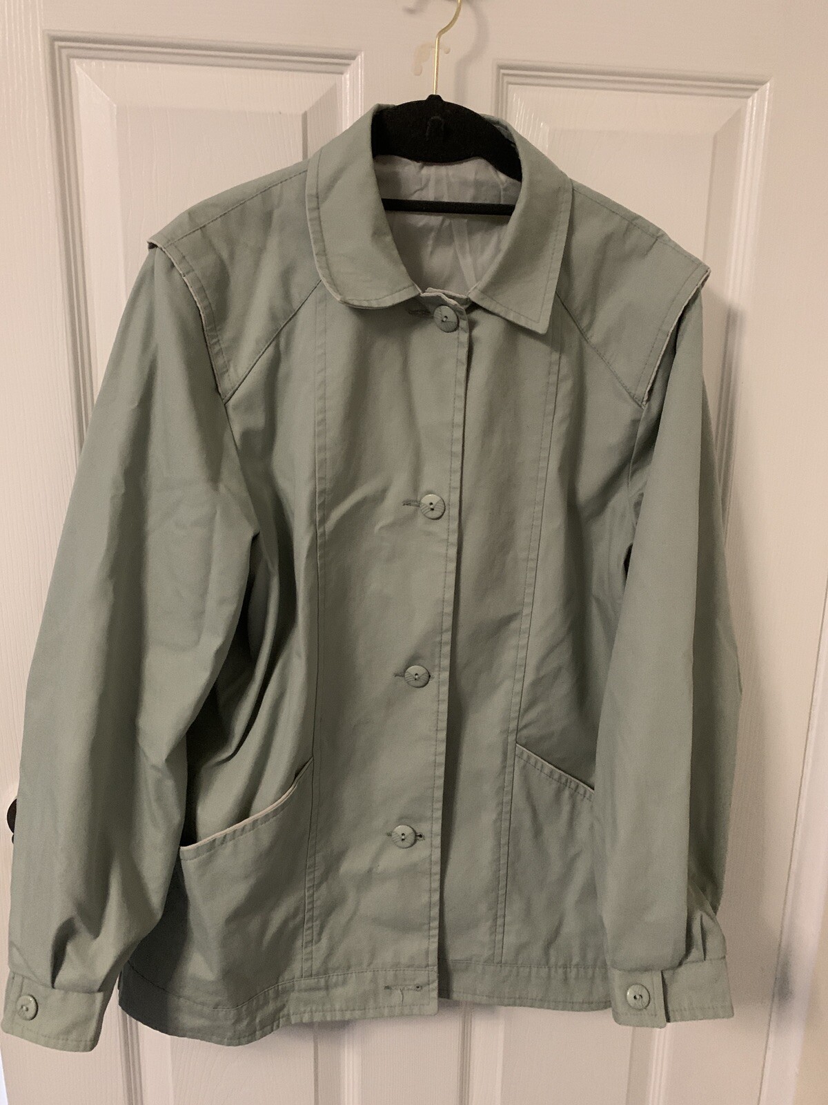 Vintage Pale Green Ladies Summer Jacket / Anorak Size S/M