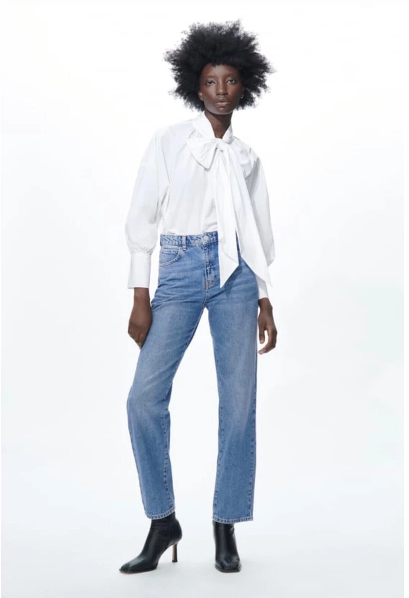 HIGH-WAISTED FULL LENGTH Z1975 STRAIGHT LEG JEANS - Blue