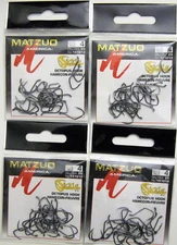 100 Matzuo Fishing 141012 Black Octopus Sickle Fish Hooks Size 4 (4 pks of 25)