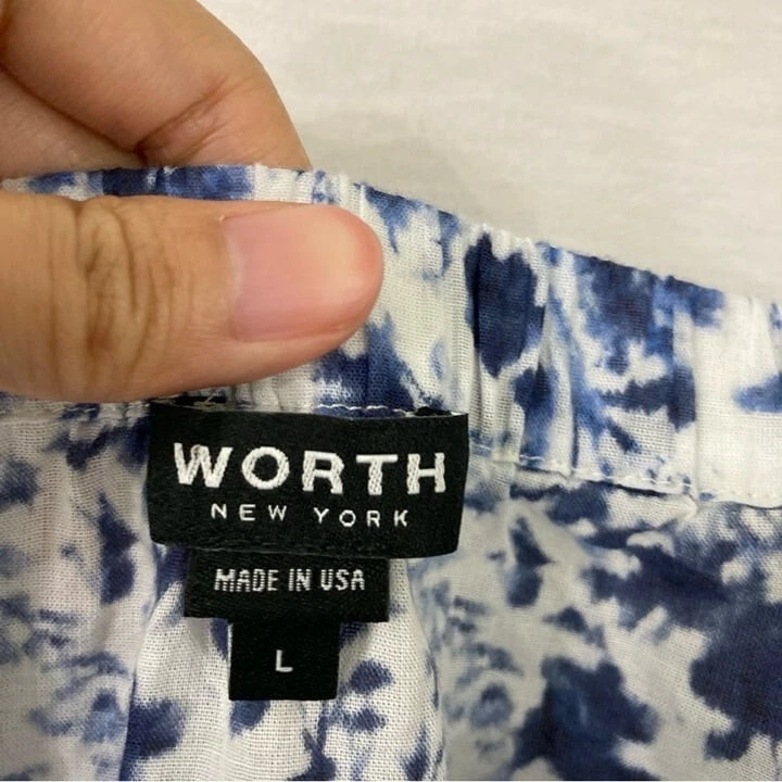 Blusa Worth Azul Blanco Ditsy Floral Algodón Talla Grande Foto 2 de 4