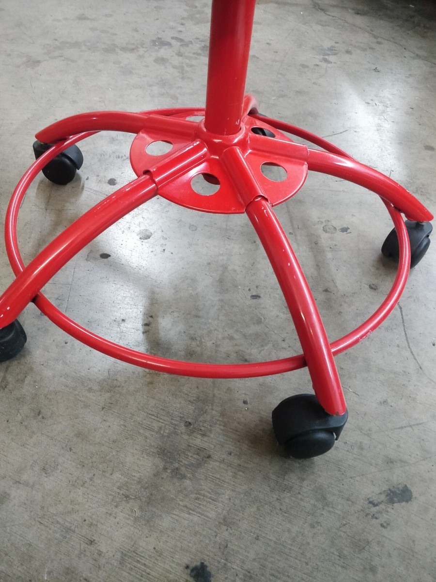Vintage Ikea Red Tractor Chair Saddle Seat Swivel Stool MCM
