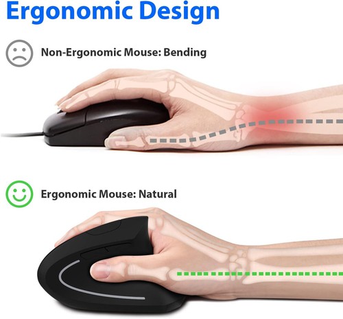 Mouse Verticale Ergonomico Wireless Ricaricabile Senza Fili 5 Pulsanti X PC MAC - Foto 2 di 6