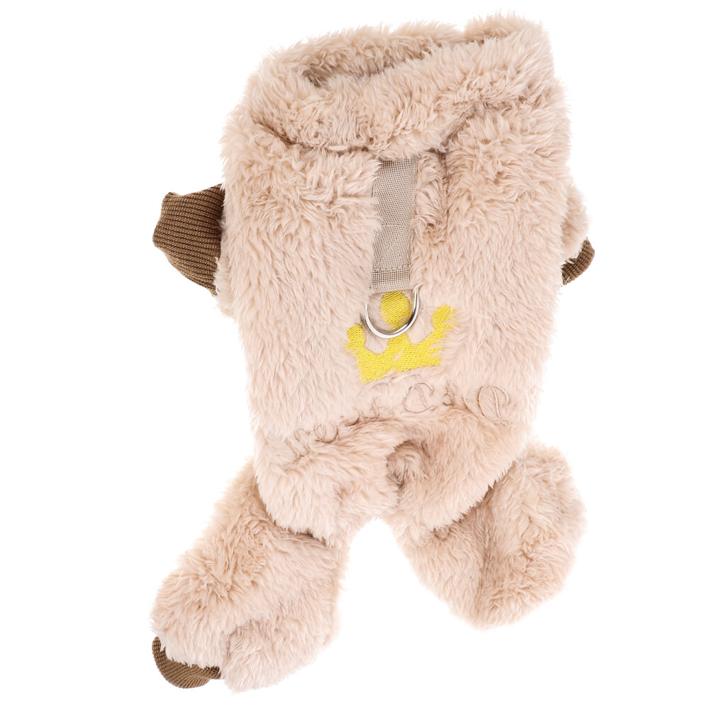 Polyester Pet Clothes Winter Warm Crown Pattern Traction Fourlegged