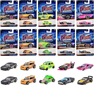 Hot Wheels Neon Speeders 10台セット Hot Wheels Neon Speeders 10-Car Complete Set (Includes 2