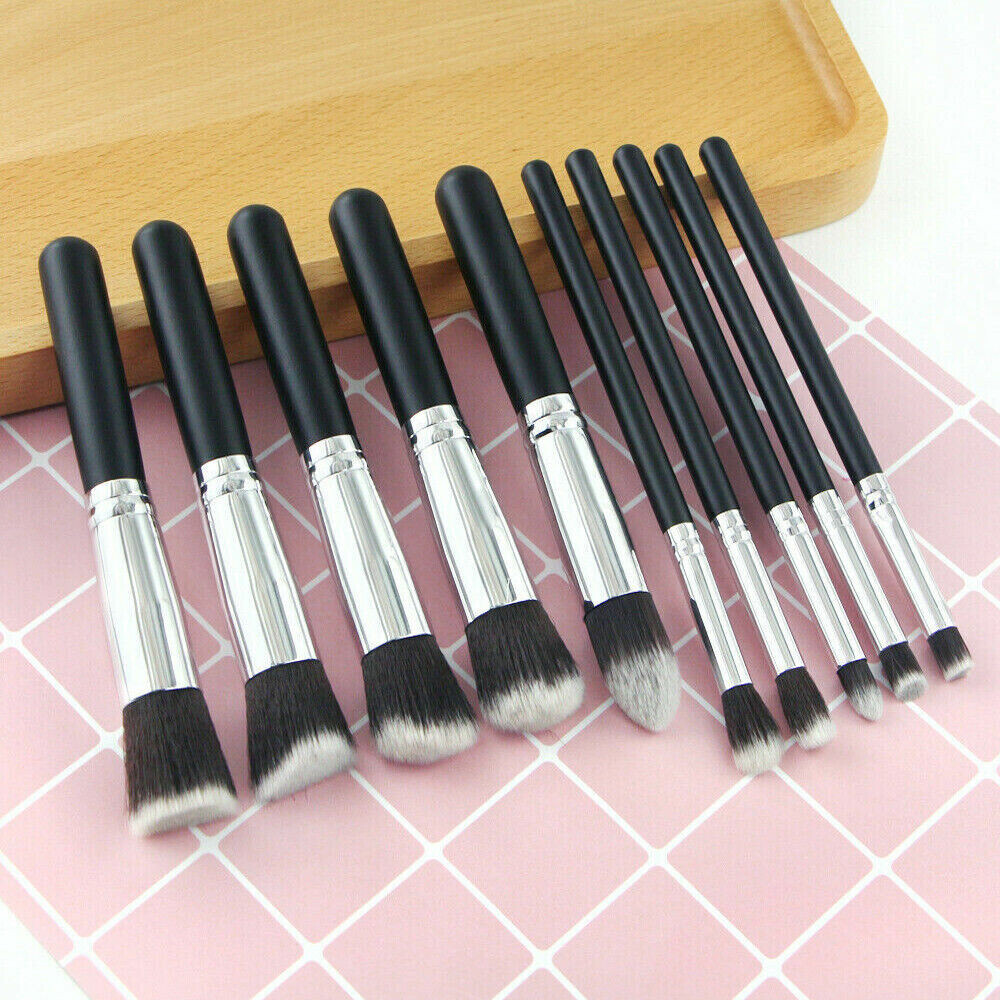 10 Pcs Kabuki Make up Brushes Eye shadow Blusher Face Powder Makeup