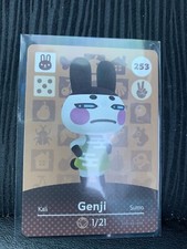 Authentic Animal Crossing Amiibo Card Series 3 Genji 253 NEVER SCANNED MINT 