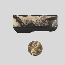 Antique VTG Printing Letterpress Type Metal Wood Backing Stamp Eagle Flag