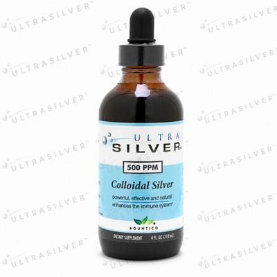 FREE SHIPPING!!! Ultra Silver  500 PPM 4 oz Glass Bottle w/drop