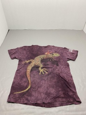 The Mountain Shirt Mens Medium Purple Lizard Utah Tie Dye Graphic Tee Animal