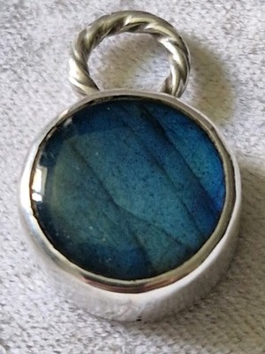 *Ellebre Handarbeit Original* Nordlicht Labradorit Anhänger Sterlingsilber
