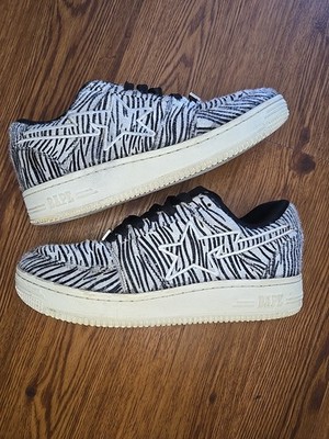 Size 9 - A Bathing Ape Bapesta M2 Low 20th Anniversary Pack - Zebra Preloved Con