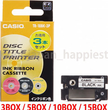 Casio TR-18BK-3P Black 3Pack Disc Title Printer Ink Ribbon 3 / 5 / 10 / 15 Boxes