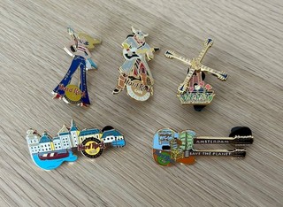 Hard Rock Cafe Pins Copenhagen Amsterdam Stockholm Lot of 5