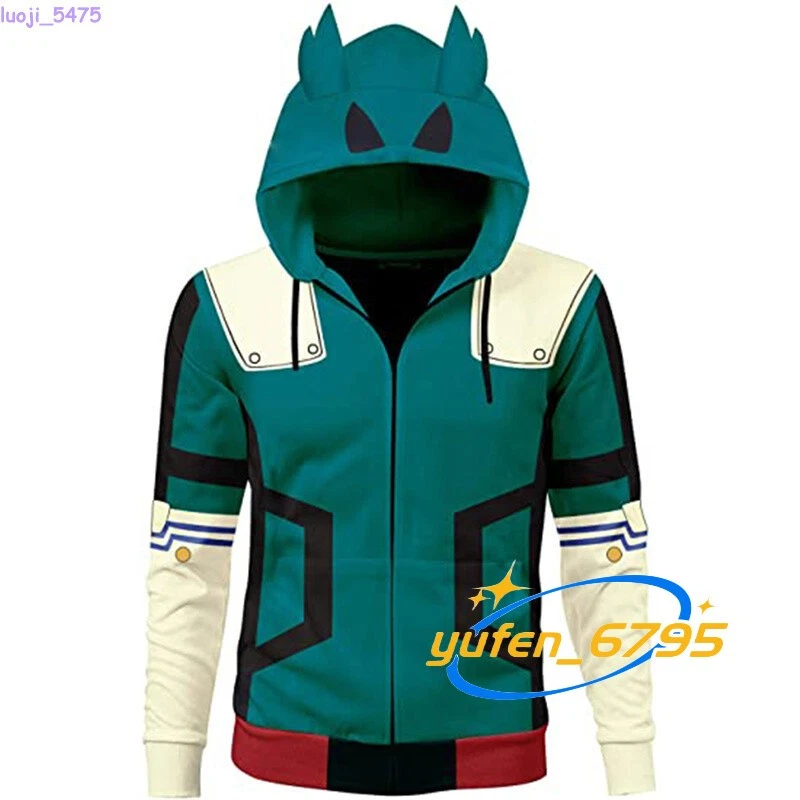 Midoriya Izuku My Hero Academia World Hero Cosplay Hoodie Zip Up Jacket Coat New - Image 3 of 4