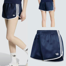 Adidas Satin 3-Stripes Sprinter Women Shorts Night Indigo Asian SizeKS9852