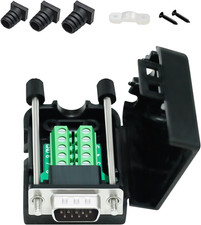 DB9 Breakout Connector, Male RS232 Serial Adapter, Solderless Module Board with