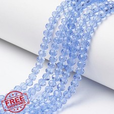 Elecrelive 10 Strands 3mm Crystal Glass Rondelle Beads Light Sky Blue