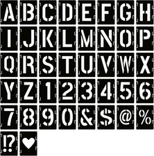 YEAJON 1.5 Inch Letter Stencils Symbol Numbers Craft Stencils, 42 inch 