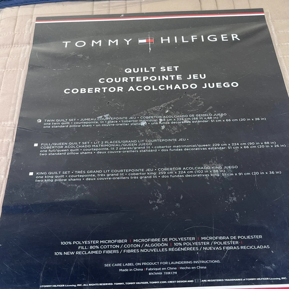 Tommy Hilfiger Juego de Edredón Doble Beige Tostado Caqui 2 piezas Ropa de Cama Edredón Almohada Falsa Foto 2 de 3