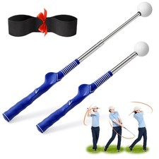 Retractable Golf Swing Trainer, Click Feedback with Arm Band for Golfers