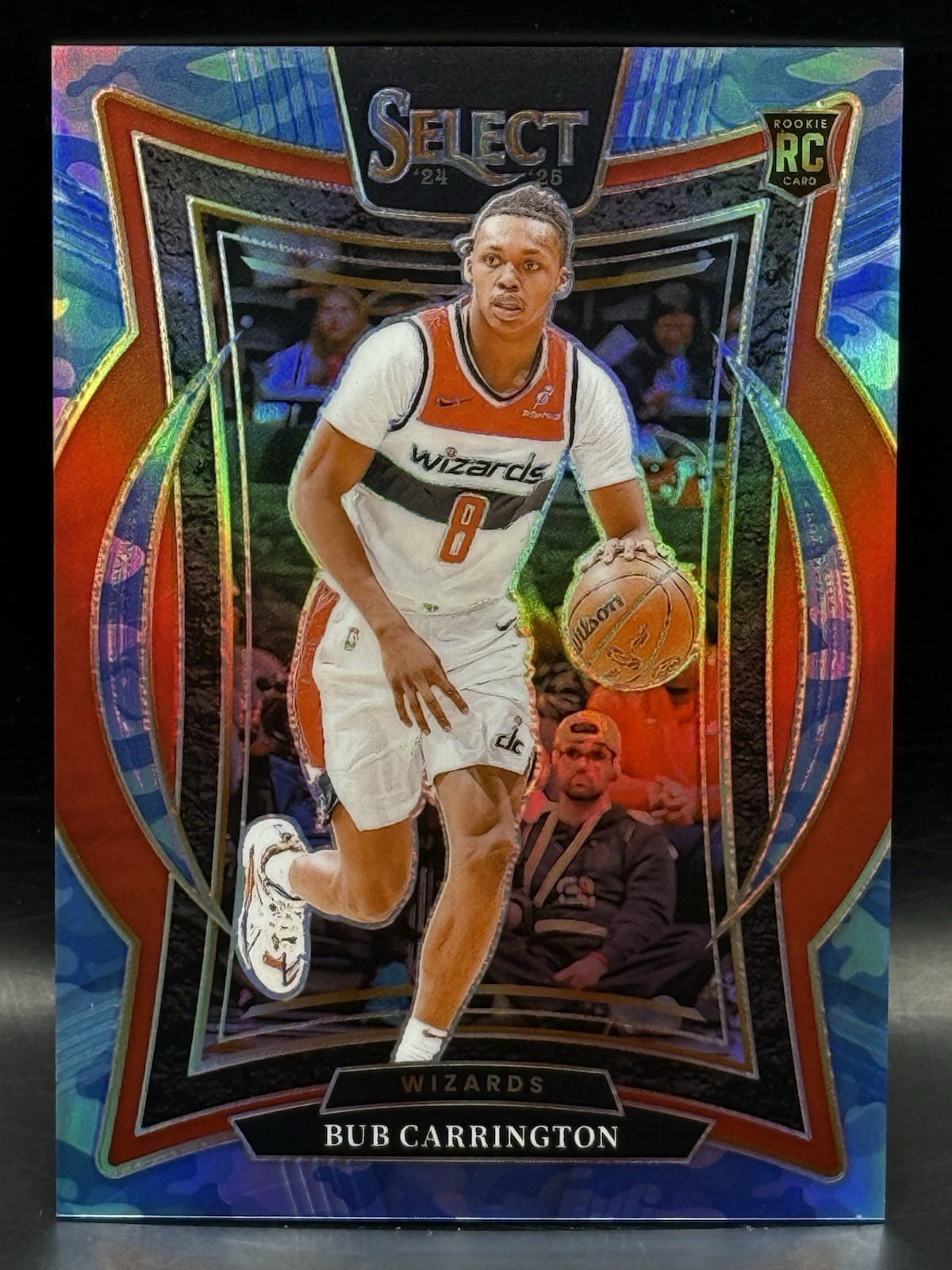 2024-25 Panini Select Concourse Blue Camo Prizm /99 Bub Carrington #81 Rookie RC