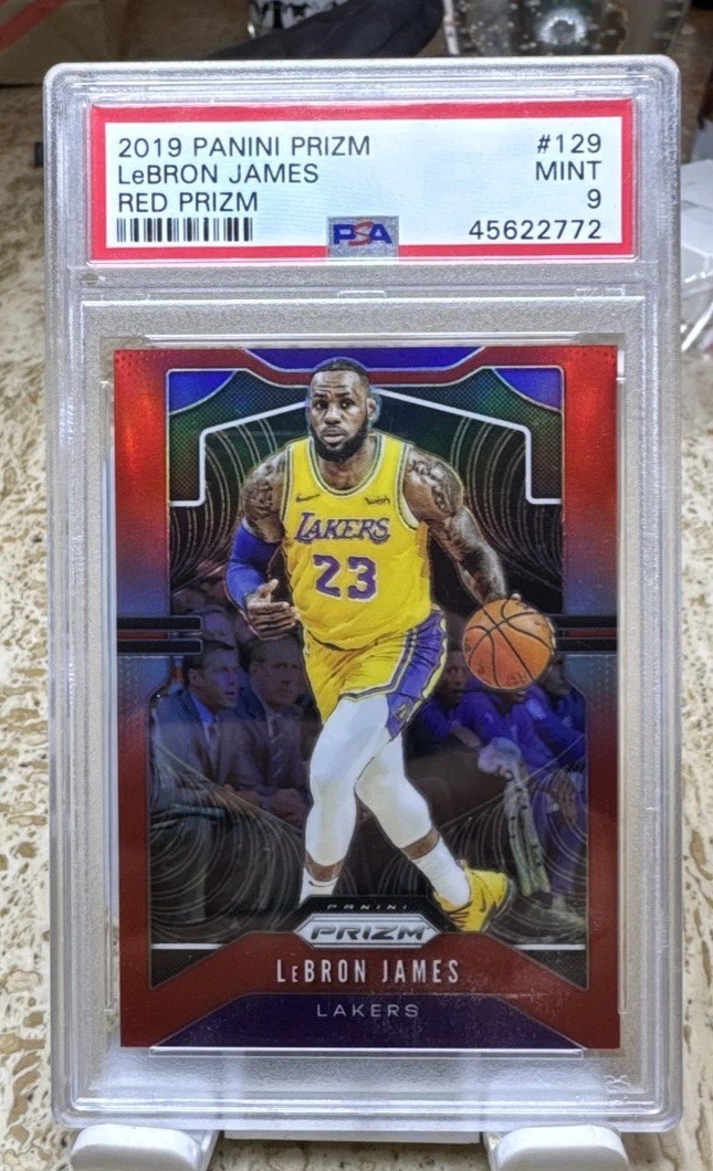2019-20 Panini Prizm - LeBron James #129 Red Prizm /299 PSA 9