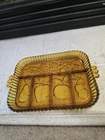 Vintage Indiana Amber Depression Glass Fruit Platter Serving Divided Tray