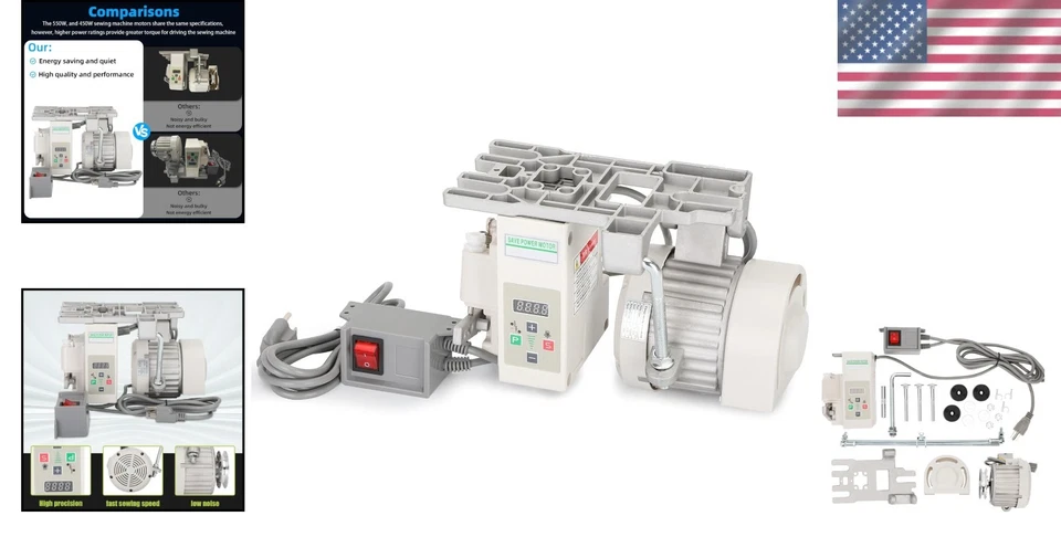 Servo motor de máquina de costura industrial silenciosa 3/4HP com controlador e interruptor de pé - Imagem 2 de 4