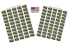 100 South Africa Flag Stickers; 1.5" x 1" Made in 1.5"x1", Design
