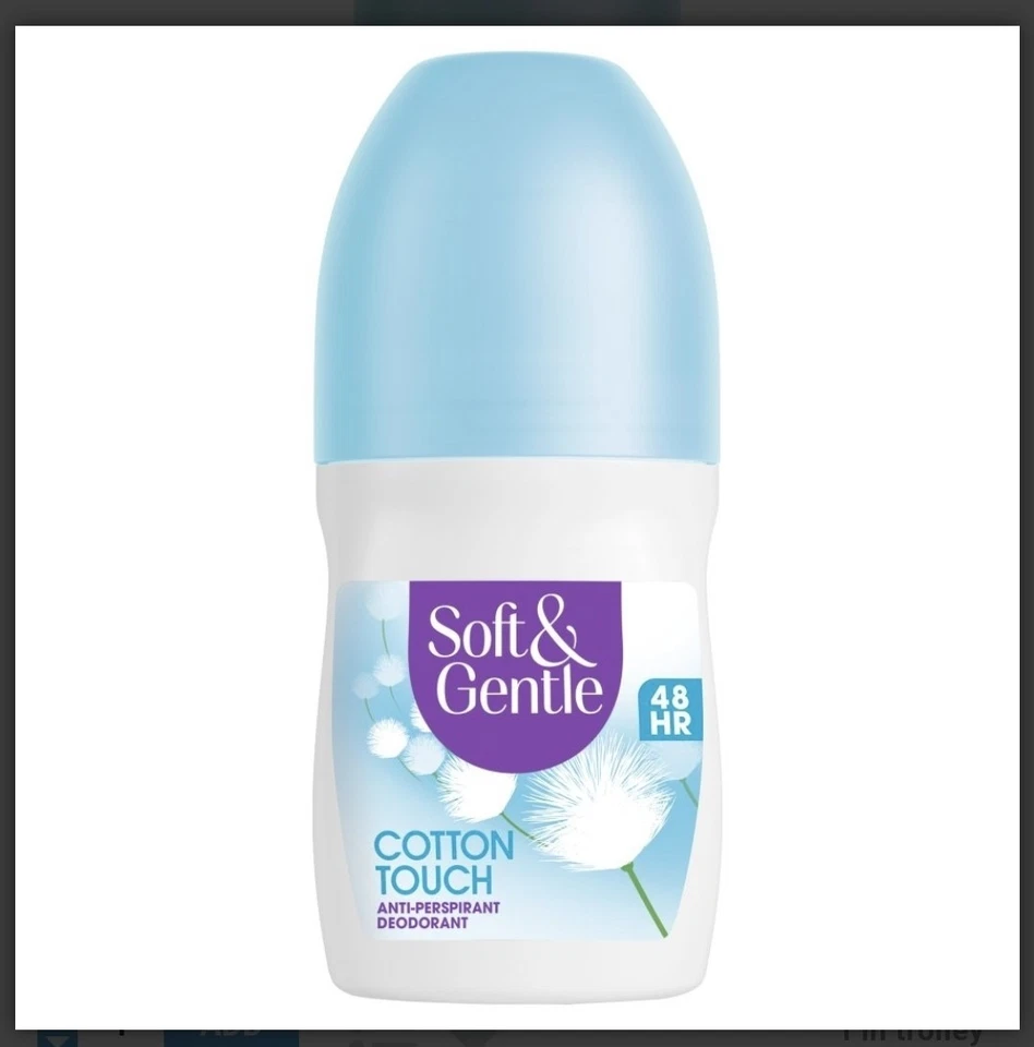 6x Soft & Gentle Cotton Touch 48h Anti-Perspirant Deodorant Roll-on 50ml Packs