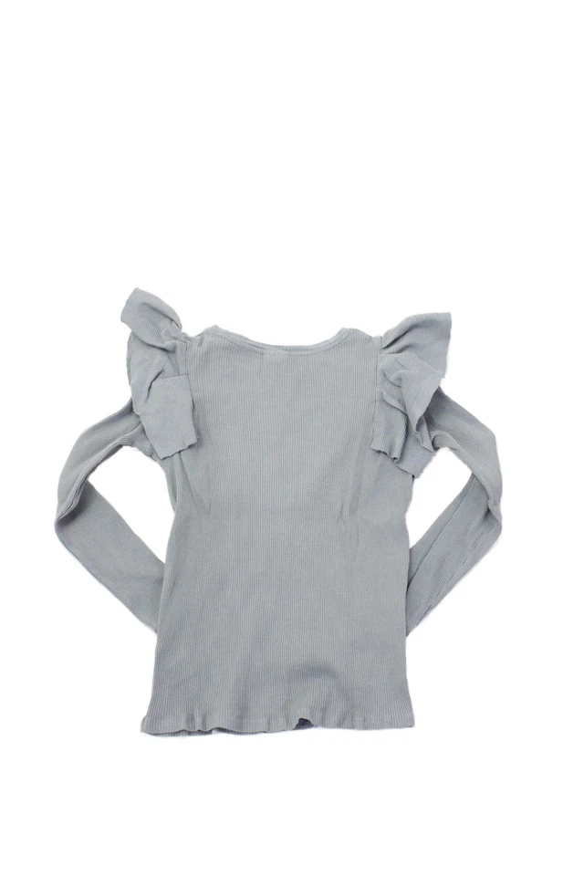 Zara Girls Cotton Long Sleeve Round Neck Knit Top Gray Size 11-12Y - Image 2 of 4
