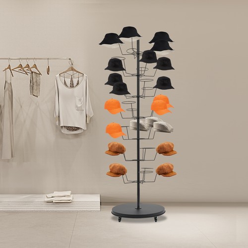 7 Tier Metal Rotating Hat Display Rack Free Standing Floor Caps ...