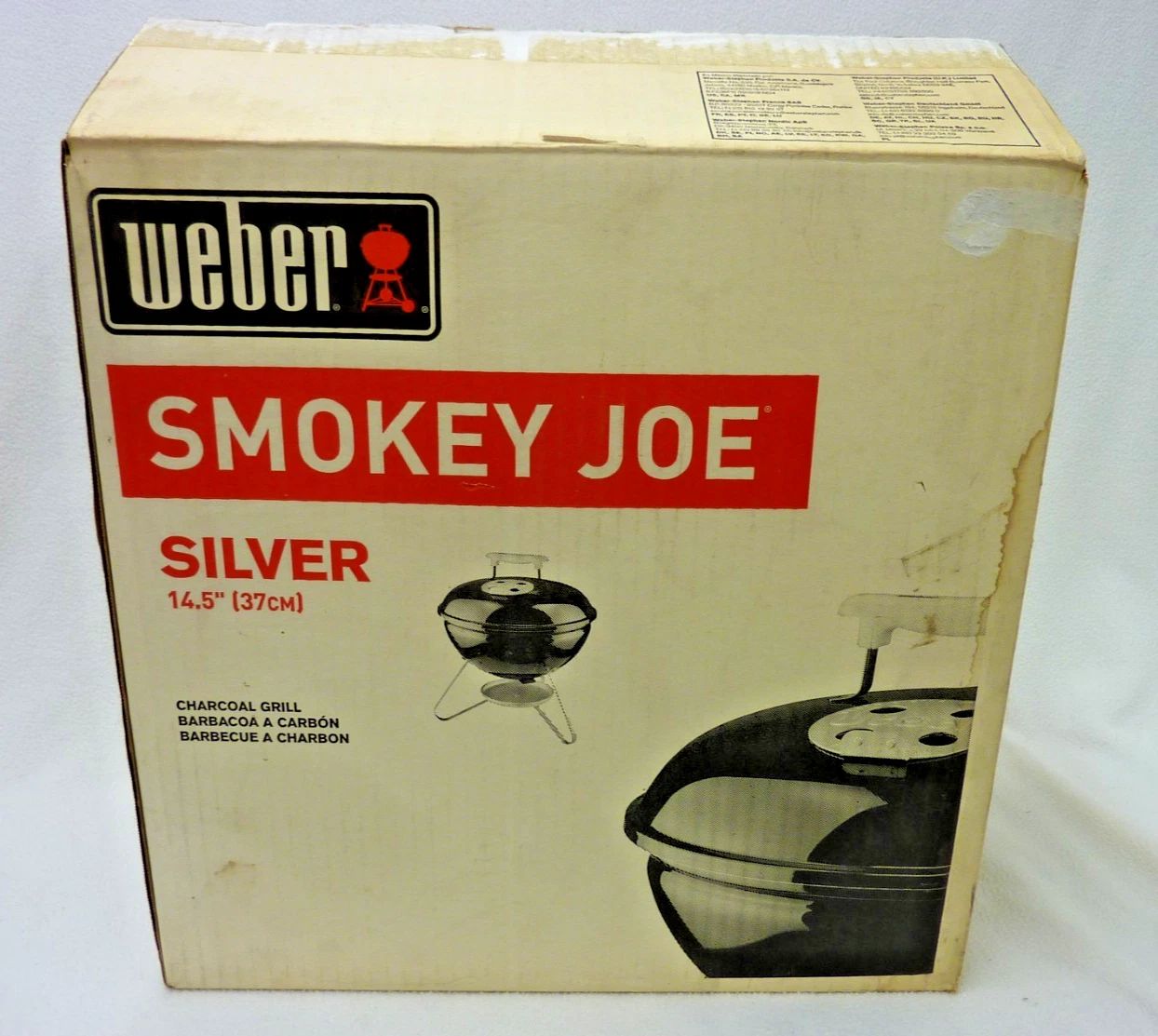 WEBER 14.5 INCH CHARCOAL GRILL SMOKEY JOE BLACK SILVER 10020 NEW IN OPEN BOX
Opens in a new window o