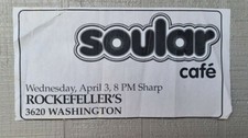 Vintage 1990s Soular Cafe Music Club Rave Event Flyer Acid Jazz Houston TX