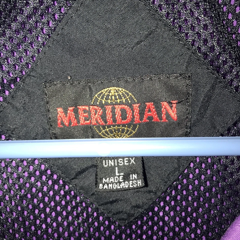 Chaqueta Meridian Unisex Talla Grande Negra Púrpura Años 90 Foto 3 de 4
