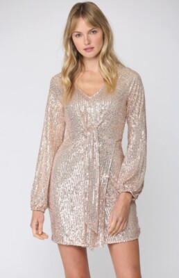 rose gold sequin cocktail dress Rose Gold Sequin cocktail dress Small
