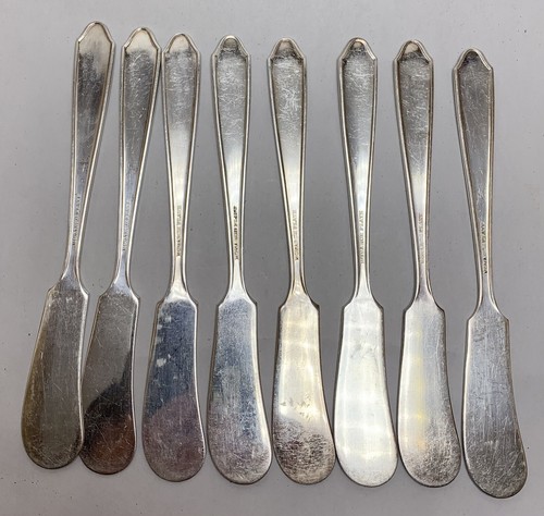 Lot Of 8 Silverplate National Silver Co. MARTINIQUE Flat Butter Knife 6" No Mono - Picture 6 of 7