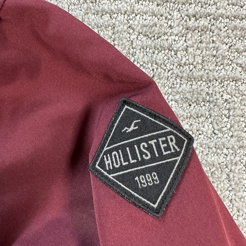 Hollister Jacket Small S Red Marron Faux Fur Lined Hooded Coat Womens - Picture 4 of 18