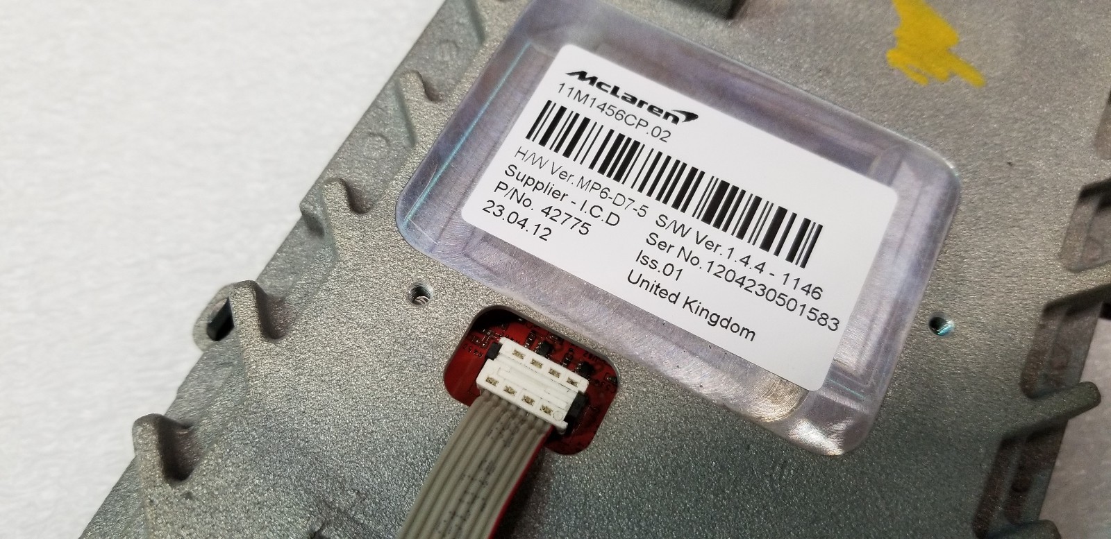 MCLAREN MP4-12C CENTER CONTROL NAVIGATION SCREEN CONSOLE SWITCH OEM 11M1456CP.02