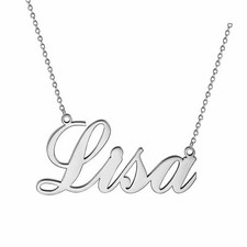 Stainless Steel Lisa Pendant Chain Necklace Women Jewelry