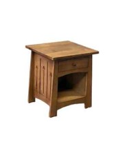 MISSION STYLE SOLID QUARTER SAWN OAK KEYHOLE END TABLE - Walnut Stain on The Hot Collector