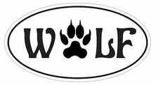 Wolf Paw Oval Bumper Sticker or Helmet Sticker D2997 Euro Oval