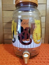 1 Gallon Beverage Container Dispenser Cats Sun Tea Water Juice Lemon Aid