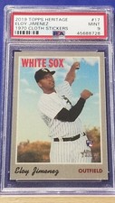 Eloy Jimenez - 2019 Topps Heritage 1970 Cloth Stickers  PSA 9  
