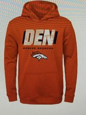 Denver Broncos NFL Boys Orange Storm Fleece Hoodie  New With Tags