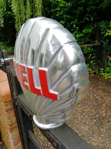 Shell Petrol Pump Globe Aluminium Shell full Globe Oil Petrol Vintage Garage oil - Picture 7 of 12