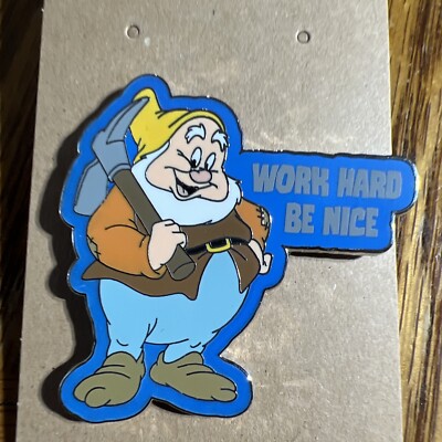 DISNEY SNOW WHITE AND THE SEVEN DWARFS HAPPY WORK HARD BE NICE PIN
